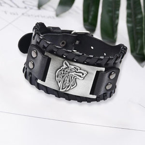 Adjustable Wolf Head Bracelet