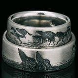 2021 New Wolf Head Couple Ring