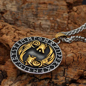 2021 New Viking Wolf Rune Necklace