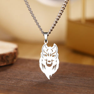 2023 New Stainless Steel Wolf  Design Necklace