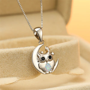 2021 New Luxury Female Blue OWL Necklace