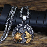 2021 New wolf and raven Viking Necklace