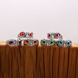 2021 NEW Color eyes RESIZABLE OWL RING