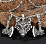 2021 New Viking amulet wolf head necklace