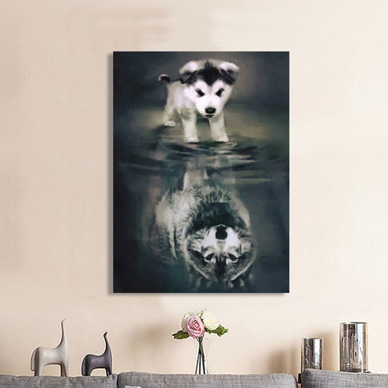 2021 New Dog Wolf Canvas Painting