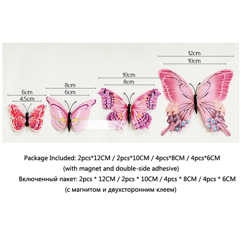 2021 New style Double layer 3D Butterfly Wall Sticker for decoration