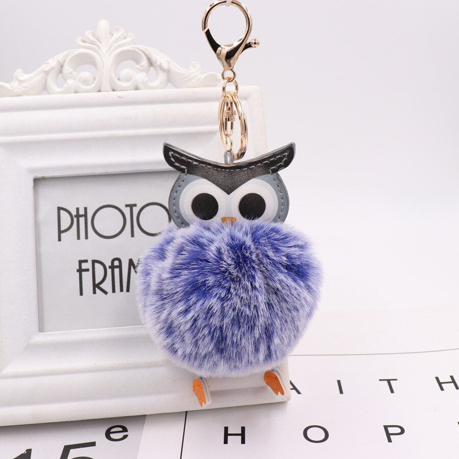 2022 New Cute Pompom Owl Keychain