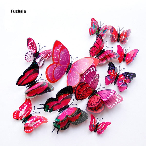 2021 New style Double layer 3D Butterfly Wall Sticker for decoration