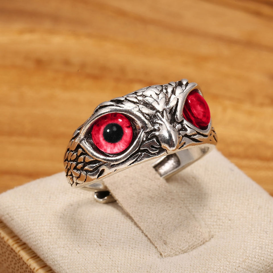 2021 NEW Color eyes RESIZABLE OWL RING