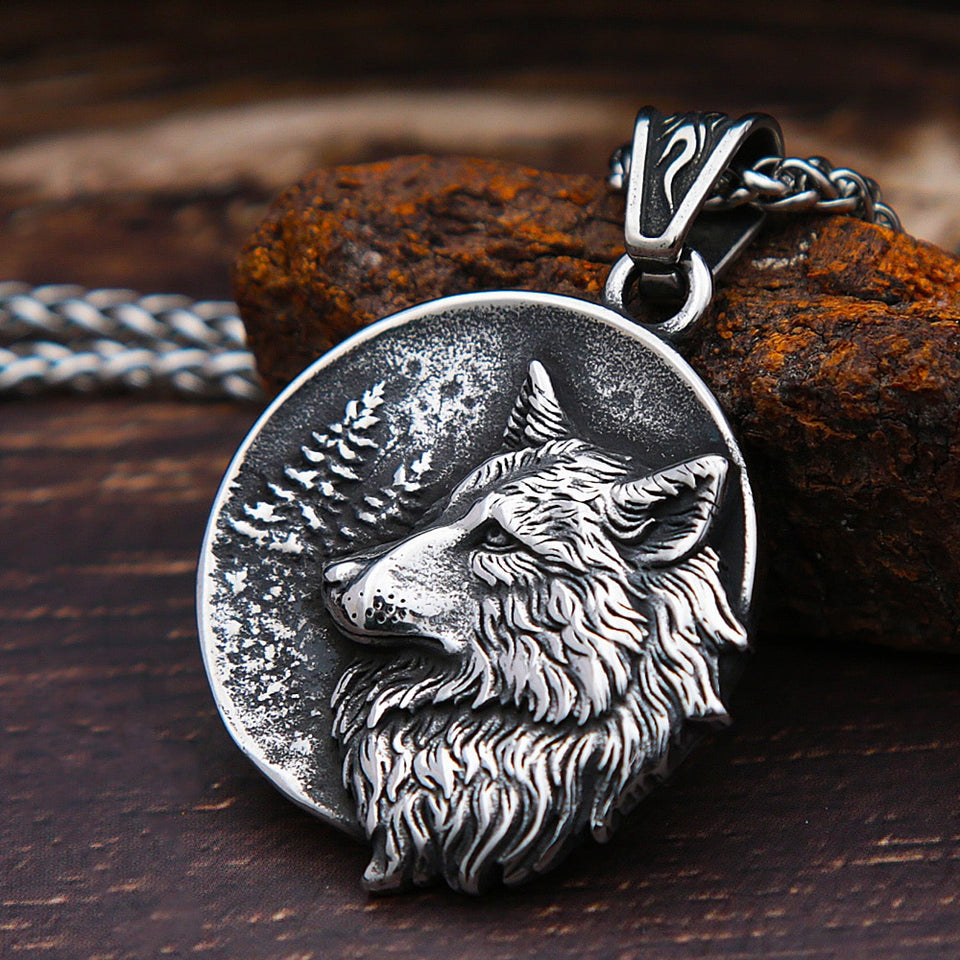 2022 New Men Vintage Viking Wolf Pendant Necklace