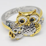 2022 Luxury Clear Crystal Owl Rings for Women