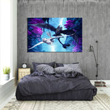 Night Fury and Light Fury  Dragon Canvas Painting