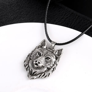 Tibetan Silver Wolf Head Necklace