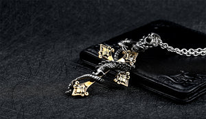 Steel soldier dragon necklace