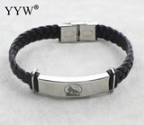 YYW New Design Wolf  Leather Bracelet