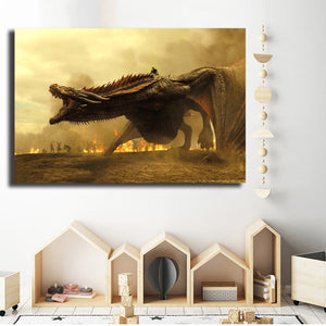 2021 Mother Of Dragons Poster Painting On Canvas Wall Art Decoration