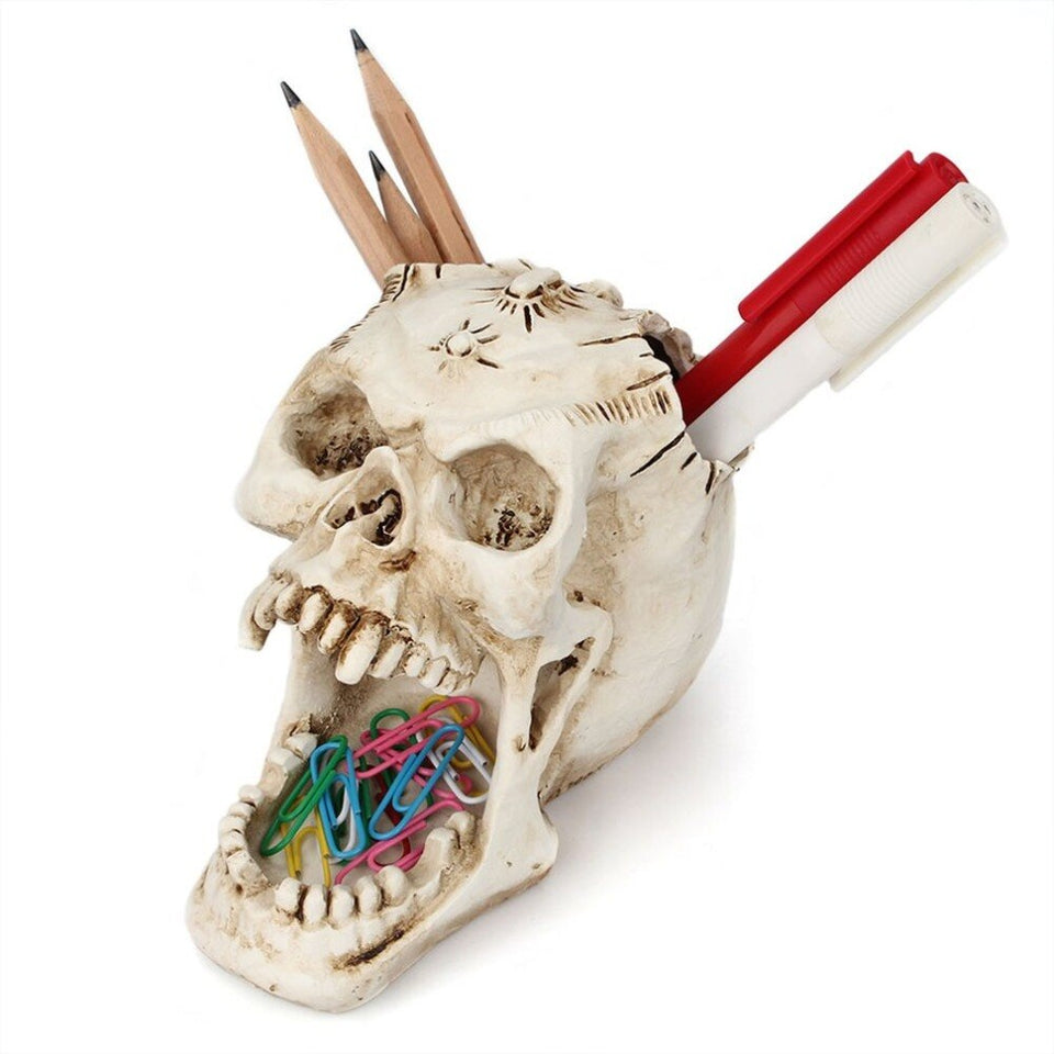 Skull Head Stationery Pen Holder