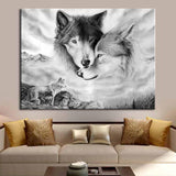 2021 New Morden Canvas Black White Wolf Printing