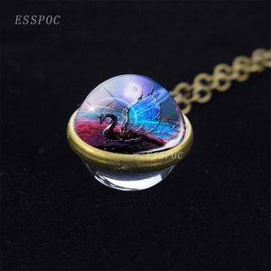 2021 New Dragon Double Side Glass Necklace