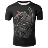 Dragons Print T-shirt Streetwear