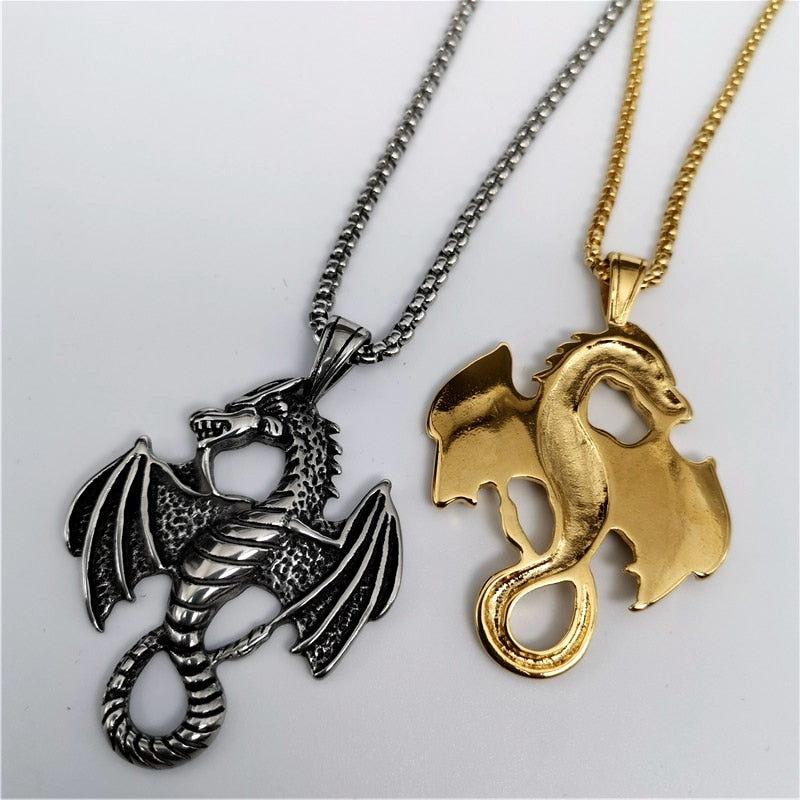 2021 hip hop dragon necklace