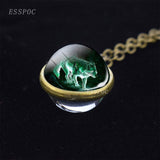 2021 Wolf Sphere Glass Necklace