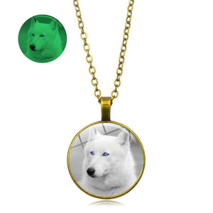 Classic Wolf Pattern Glass Necklace