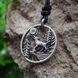 2021 new wolf in the moon with tree Necklace