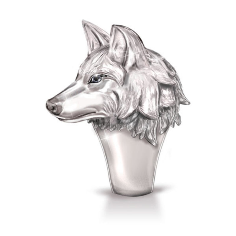 Goth Wolf Head Ring