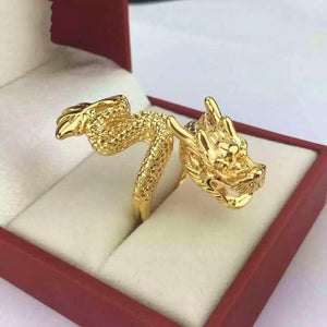 2021 New Luxury Gold Dragon Resizable Ring