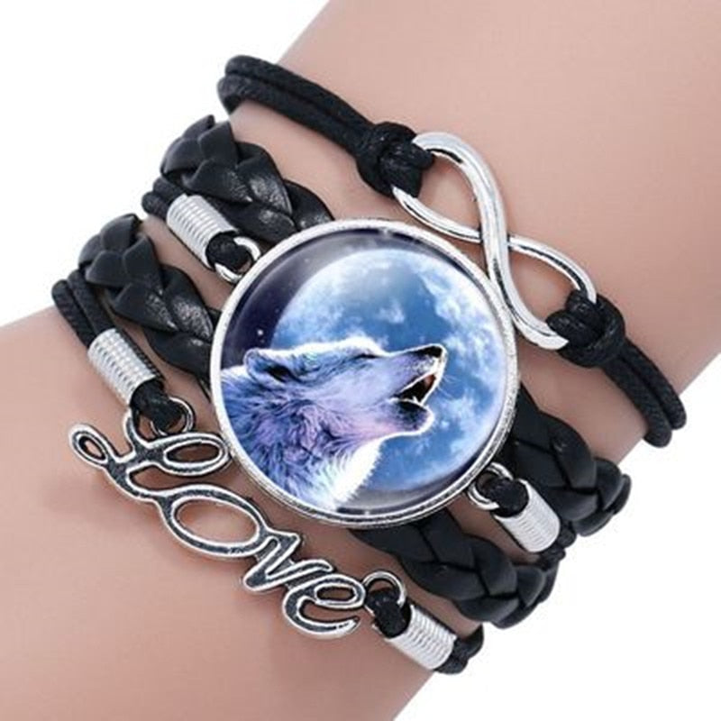 Natural Stone Wolf Head Charm Bracelet – Project Yourself
