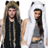 2021 New Men/Women Faux Fur Hood Wolf
