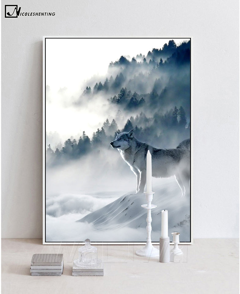 2021 New Wolf Snow Mountains Canvas Poster