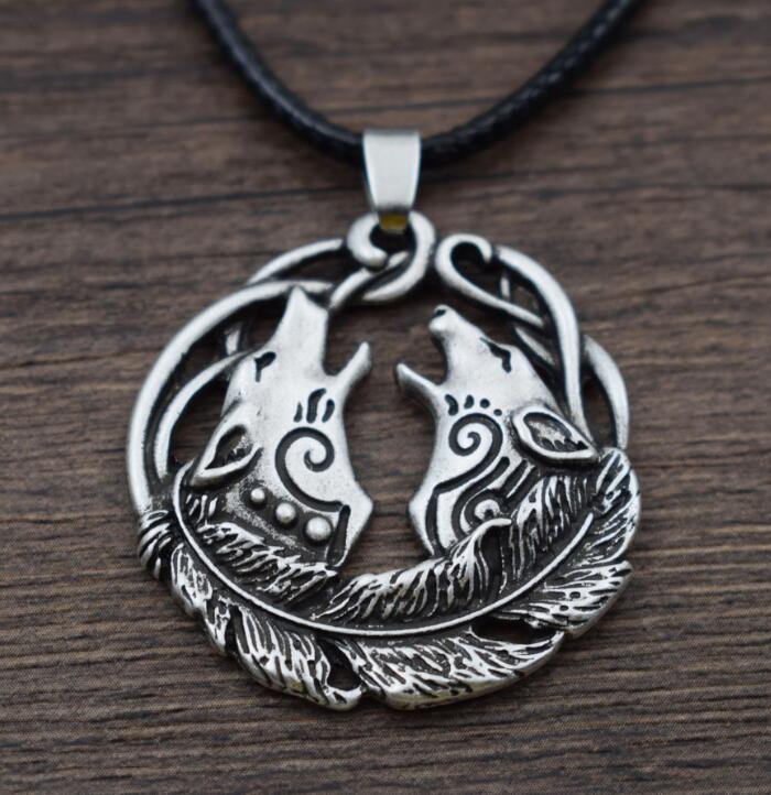 Viking Couple Wolf Necklace