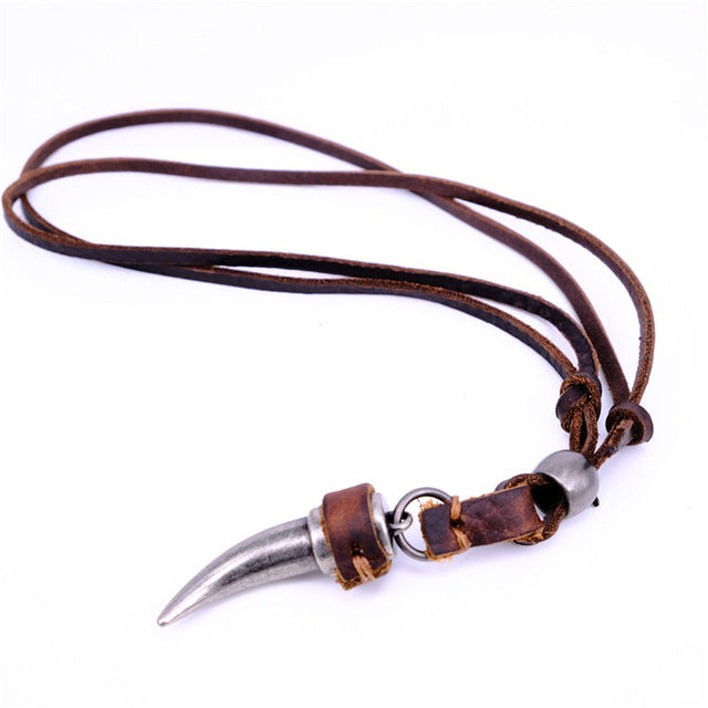 2021 New natural wolf tooth Necklace