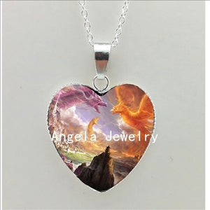 2021 New Couple Dragons Heart Necklace