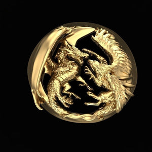 2021 New Gold Warrior Dragon Phoenix Ring