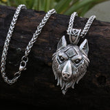 2021 New 1pcs viking wolf head necklace