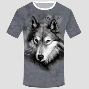 2021 New Female 3D wolf T-shirt