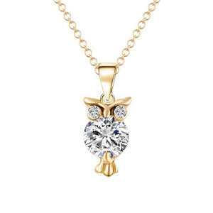 2021 New Zircon Owl Necklace For Women