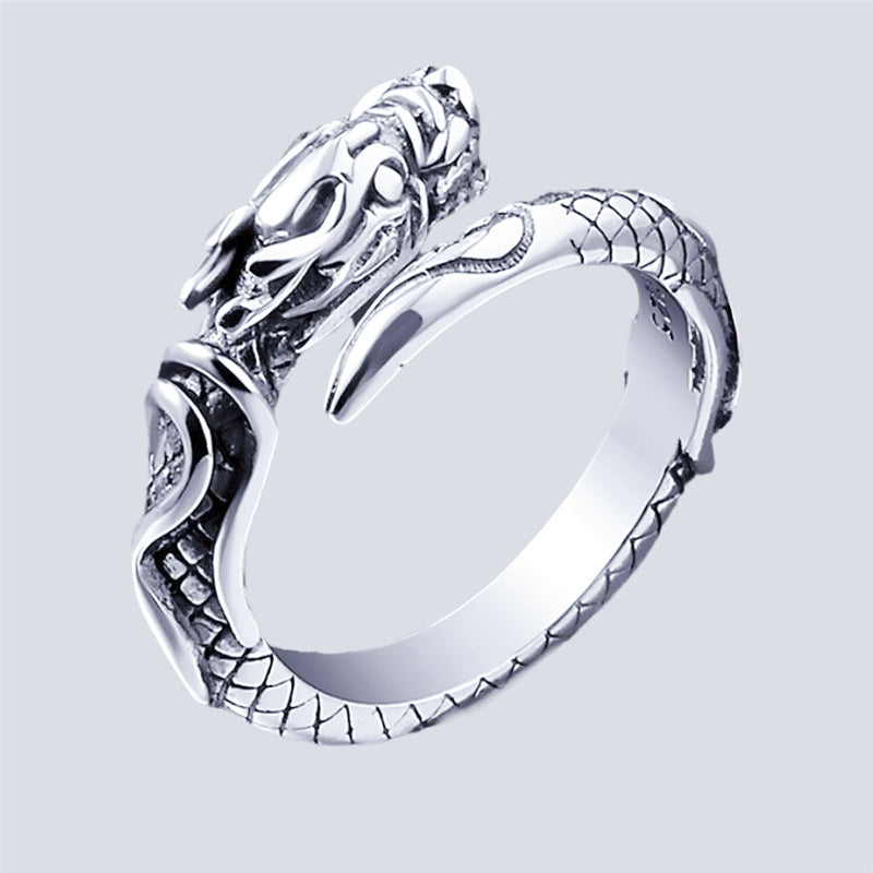 2021 New Dragon 925 Silver Resizable Ring