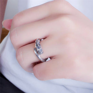 2021 New Dragon 925 Silver Resizable Ring