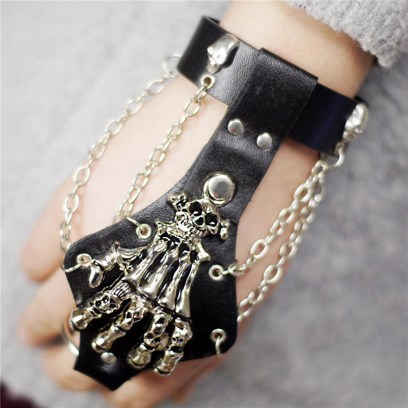 2021 New Gothic Skeleton Skull Hand Bracelet