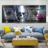 2021 New Dollar Skull Modern Art Canvas Poster