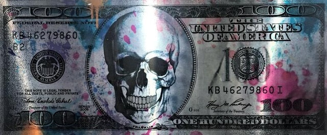 2021 New Dollar Skull Modern Art Canvas Poster