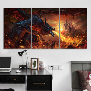 2021 New 3pcs HD Dragon Picture Art Wall Paintings
