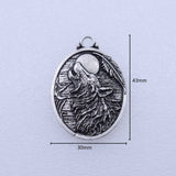 2021 New Wolf Howling at the Full Moon Necklace