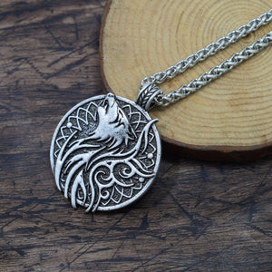 2021 Norse Viking Howling  Wolf Necklace