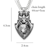 2021 Wolf Head Eagle Shield Necklace