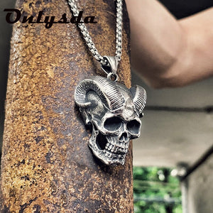 2021 New Gothic Devil Death Skull Necklace